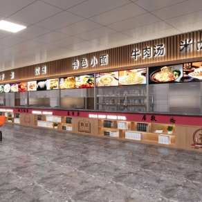 现代食堂3D模型下载